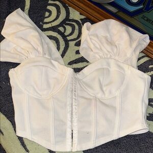 Elegant White Bustier Top